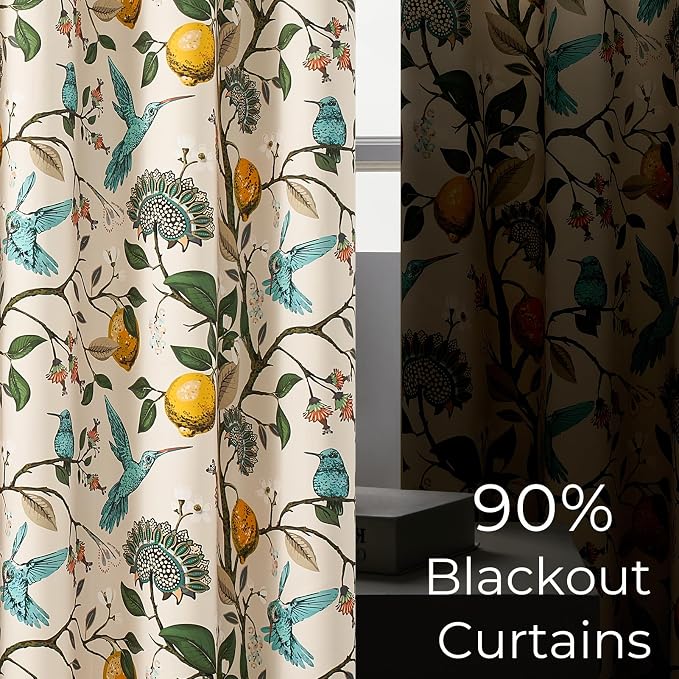 Topfinel Kitchen Curtains 45 Inch Length Beige Vintage Blackout Curtains - Image 4