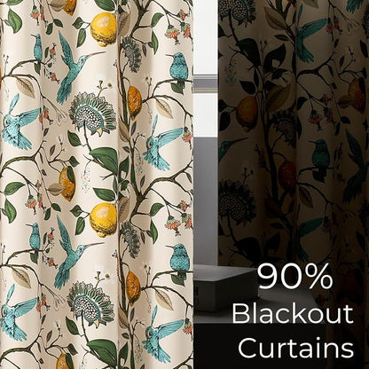 Topfinel 94 Inches Long Custom Window Treatments, Retro Art Deco Euro Flower - Image 4
