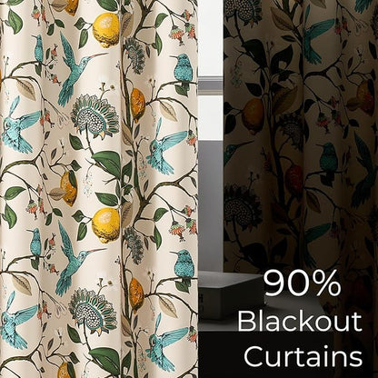 Topfinel Vintage Floral Curtains 72 Inches Long Boho French Country Grommet - Image 4