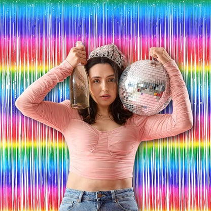 BRAVESHINE Colorful Streamers Fringe Backdrop 80s 90s Party Decorations | 2 - Image 7