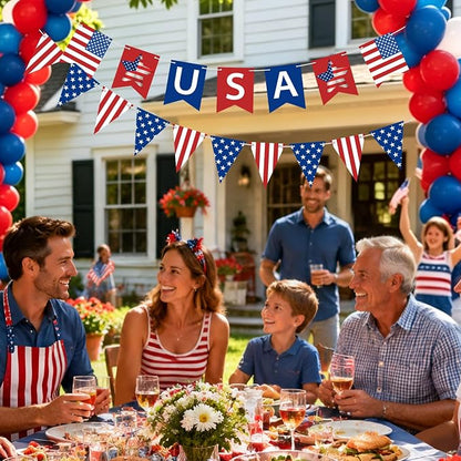 USA Banner 4th of July Patriotic Banner Red Blue Star and Stripes American - Image 6