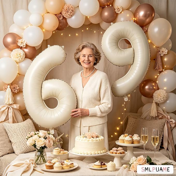 40 Inch Beige Number 5 Balloons - Image 7