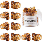 YOHAMA 10 pcs Hair Clips Medium Small 1.57 Inch Octopus Hair Clips Brown 4cm Medium Jaw Clips Durable Strong Grip for Women Girls Thick Hair.