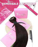 YoungSee Brown Clip in Hair Extensions Dark Brown Human Hair Extensions Clip ins Invisible Clip in Extensions Real Human Hair Easy to Install 7Pcs 14In 120G