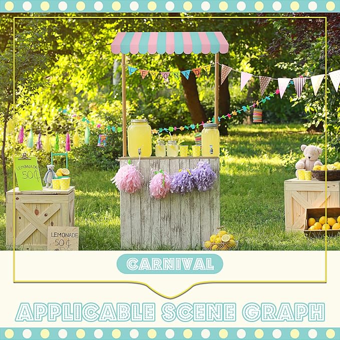 Boao 4 Pack Pink Green Christmas Awning Decoration 3D Stripe Cardboard Awning - Image 5