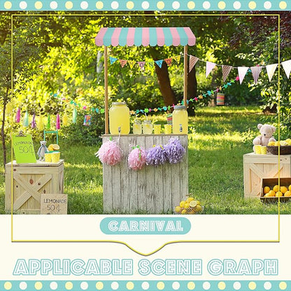 Boao 4 Pack Pink Green Christmas Awning Decoration 3D Stripe Cardboard Awning - Image 5