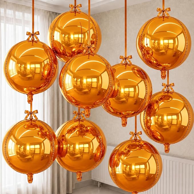 Orange Round Foil Balloons by Togvu
