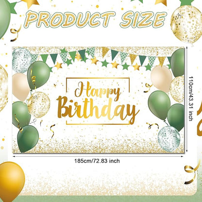 Tatuo Happy Birthday Decorations Backdrop Banner - Image 2