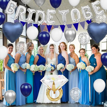 Blue Silver Bachelorette Party Decorations - Image 4