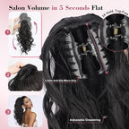 QGZ Ponytail Extension 20 Inch Claw Clip Ponytail Hair Extension Natural Synthetic Curly Wavy Hairpiece for Women Daily Use(Black)