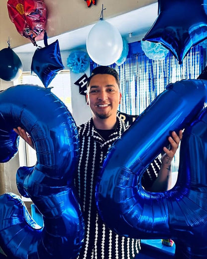 NightBlue Number 8 Balloon 40 Inch, 8th Birthday Decorations Men Women | Foil - Image 2