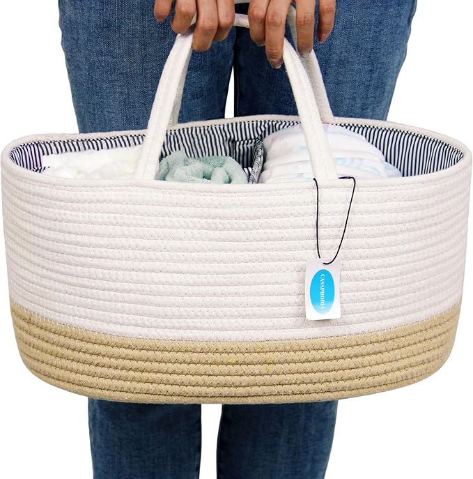Casaphoria Caddy Organize Woven Cotton Rope Basket Caddy by Casaphoria
