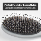 Boar Bristles Hair Brush for Women and Men, Detangling Hair Brush for Smoothing Massage Add Shine, Nylon&Boar Bristles Detangler brush for Hair Healthy (1 Pack-Grey)