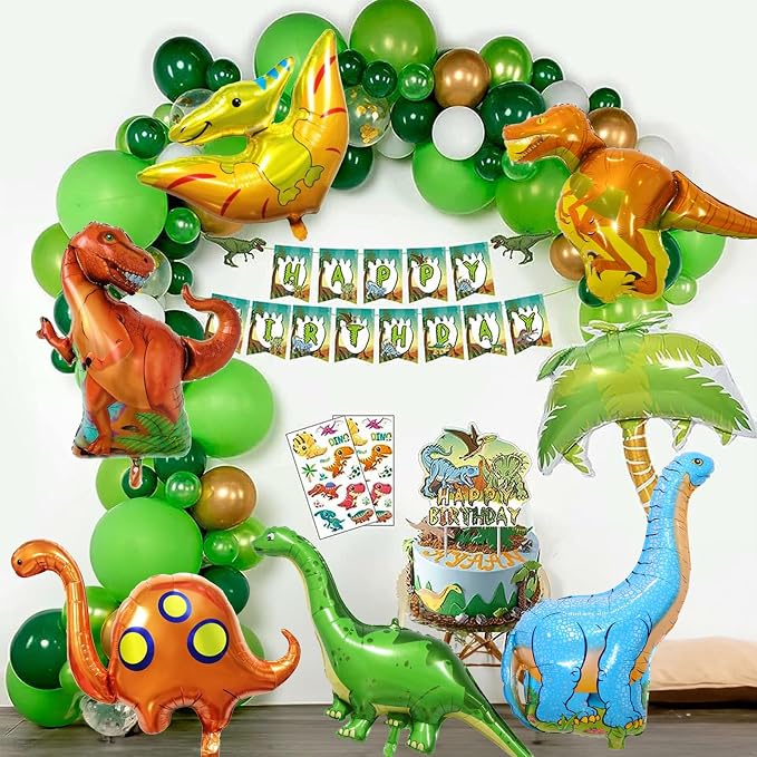 Dinosaur Foil Balloons Set, 6 Pieces Large Dinosaur Mylar Helium Balloons - Image 5