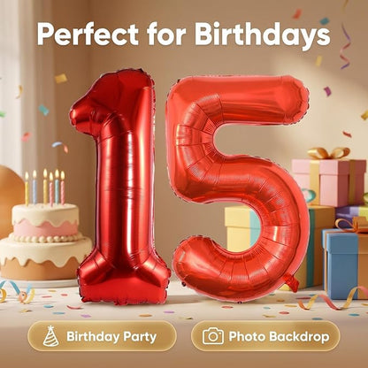 YPSelected 32 Inch Large Foil Helium Number Balloon Birthday Wedding Party 0-9 - Image 3