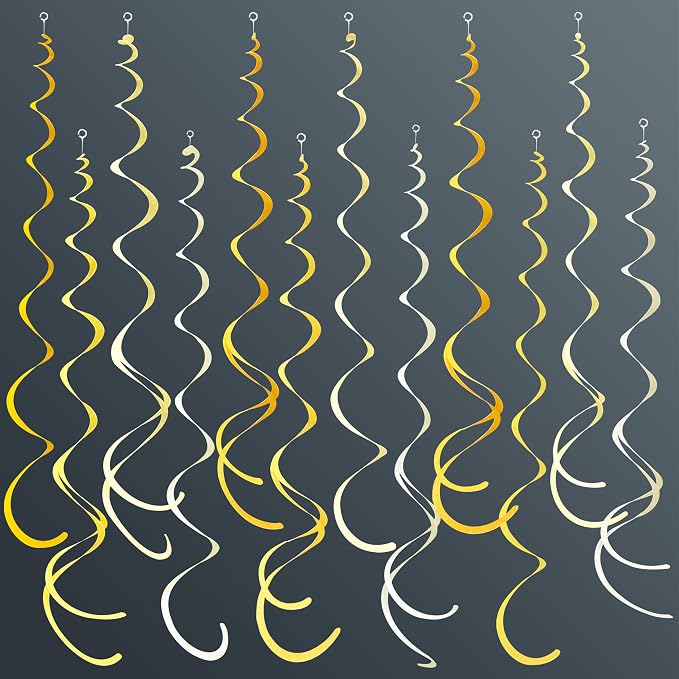 36Pcs Yellow Hanging Swirl Decorations Ombre Yellow Felt Swirl Streamer Spiral by pinkblume