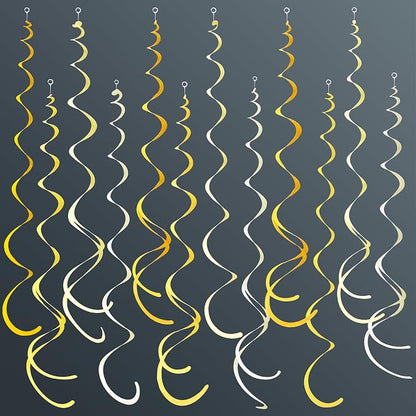 36Pcs Yellow Hanging Swirl Decorations Ombre Yellow Felt Swirl Streamer Spiral by pinkblume