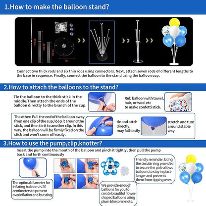 4 Sets Yellow and Blue Balloons Stand Kit - Image 6