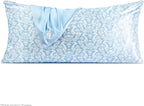 Kitsch x Bridgerton Satin Pillowcase with Zipper for Hair Skin, Softer Than Silk Pillow Cases, Wrinkle-Free, Cooling Satin Pillow Covers, Bridgerton - Toile De Blue, King Size (19x36)
