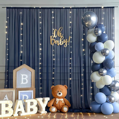 20x10ft Navy Blue Tulle Backdrop Curtain - Image 9