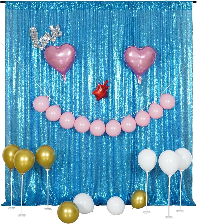 Poise3EHome 8FT x 10FT Sequin Photography Backdrop Curtain - Image 2