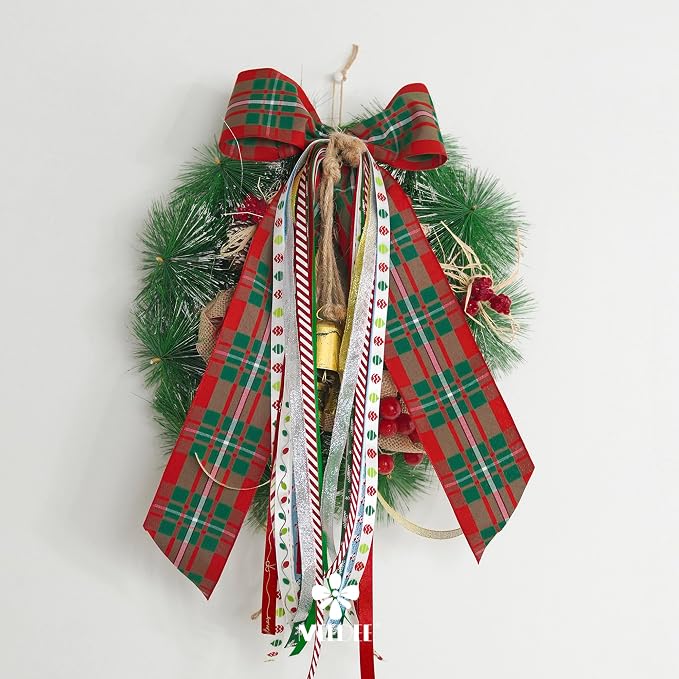 Christmas Ribbon 3/8 inch Thin Holiday Ribbon Set in Red, Xmas Wreath Decor - Image 7