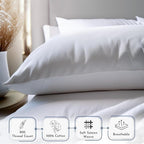 California Design Den Heirloom Soft, Smooth & Thick Certified 800 Thread Count 100% Cotton Sateen, 2 White Standard Pillowcases Fits Standard & Queen Size Pillows (Bright White)