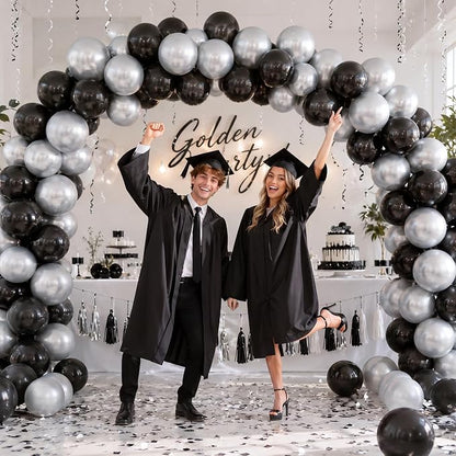 Black and Silver Balloons, Baby Shower, Anniversary, Graduation, Wedding Party - Image 7