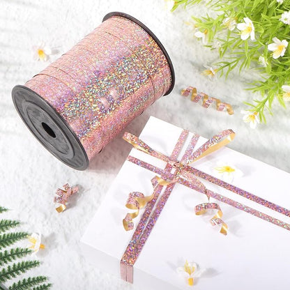 500 Yards Laser Rose Gold Curling Ribbon, 1/5 Inch Wide Shining Metallic Ribbons - Image 4
