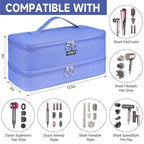 Travel Carrying Case Compatible with Shark Flexstyle/FlexFusion/Hair Dryer,Double-Layer Hair Hot Tools Storage Bag Fits for Dyson Airwrap Styler/Supersonic Hair Dryer and Attachments,Purple-Bag Only