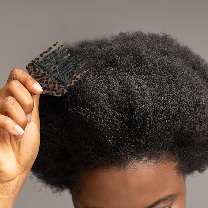 VOCOSTE Hair Picks for Curly Hair, Gentle Detangling Wide Tooth Comb, Afro Pick, Hair Pick Comb, Hangable Hair Styling Tool for Hair Care, Black Brown