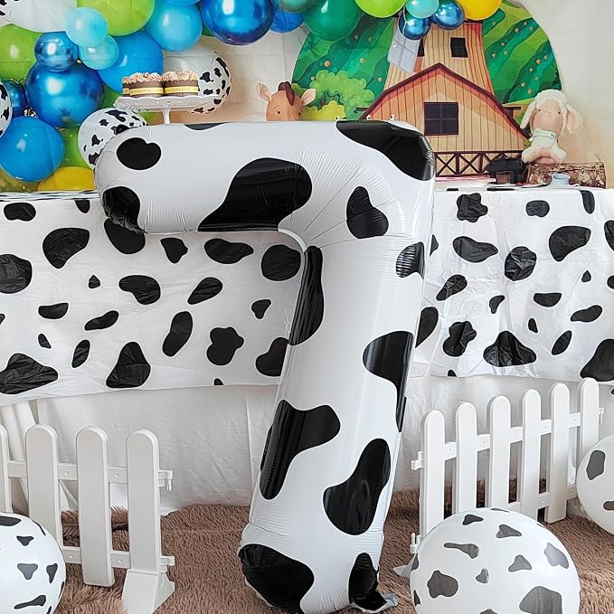 Cow Print Number 9 Balloon, Large 40 Inch Cow Number Birthday Balloons | Helium - Image 3