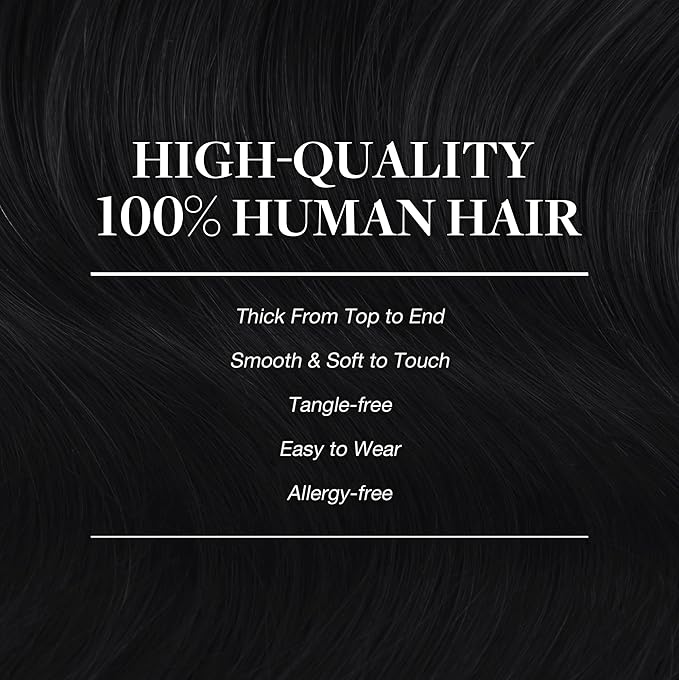 GOO GOO Clip in Hair Extensions Real Human Hair, Remy Human Hair Extensions Clip ins for Women, Natural Human Hair, 18inch 180g 7Pcs, #1 Jet Black