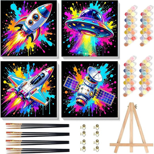 4 Pack Paint by Numbers Kit for Kids by Arttoplus