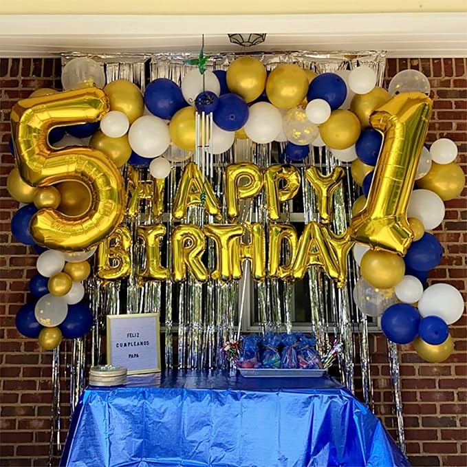 Gold Number 50 Birthday Balloons, 40 Inch Large Mylar Foil Number 5 and 0 - Image 5