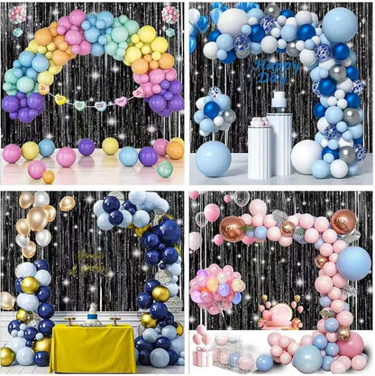 3 Pack Shiny Black Backdrop Party Decorations Tinsel Curtain Party Backdrop - Image 2