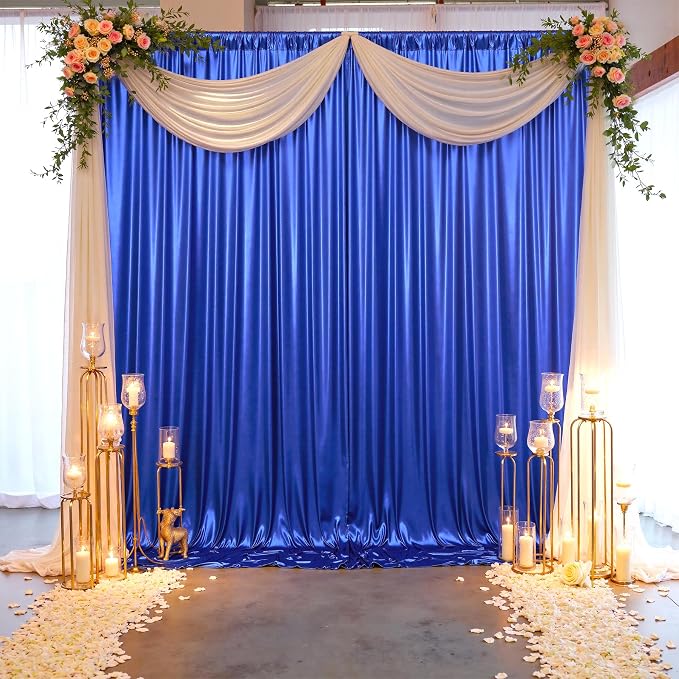 gogoparti 10x10FT Sapphire Blue Sequin Backdrop Curtain - Image 4