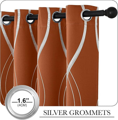 NICETOWN Burnt Orange Blackout Curtains - Image 3
