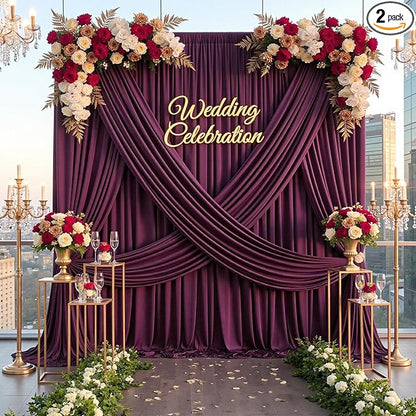 10ft×12ft Wrinkle Free Burgundy Backdrop Curtain by ENJOYYOURPARTY