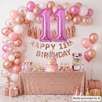 Pink Number 11 Balloon 40 Inch, Shiny Twin Digit Foil Decoration | Stunning - Image 6