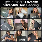 Silver Infused Satin Pillowcases Set – 2 Pack Silky Soft Cooling Pillow Cases with Self-Cleaning Silvery Technology™ for Hygienic Sleep – Better Than Silk for Hair and Skin, Size Queen 20x30”