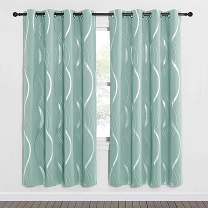 NICETOWN Aqua Blue Curtains 72 inch Long - Image 4