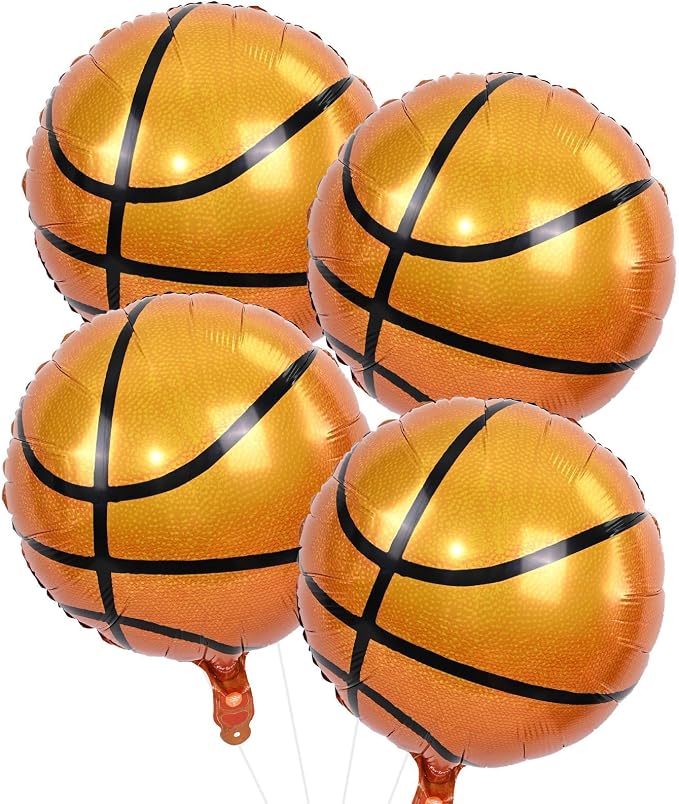 18 Inch Basketball Balloons Decor, Mylar Sport Balloons by Paeyeq