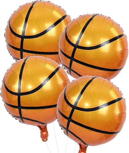18 Inch Basketball Balloons Decor, Mylar Sport Balloons by Paeyeq