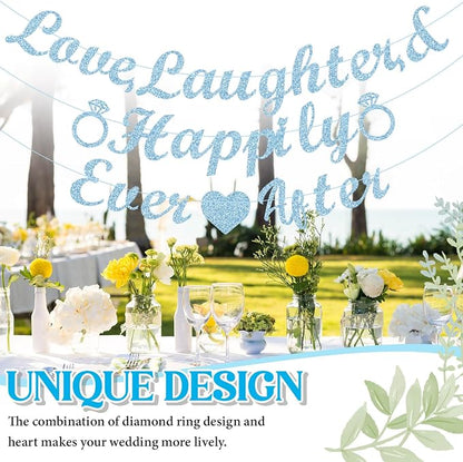 Ctosree Love Laughter & Happily Ever After Banner, Pre-strung, Ever After - Image 4