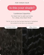 Glaze Supergloss Color Conditioning Gloss With Dispensing Pump – Hydrating Semi-Permanent Color Hair Gloss & Shine Boost – For Dark Brown Hair to Black Hair – 6.4 Fl Oz - Luminous Licorice