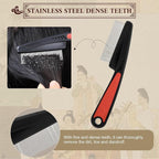Dandruff Comb, Stainless Steel Fine Tooth Comb, Dandruff Remover, Scalp Sweep Detoxing, Multifunctional Hairbrush
