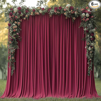 ESGOTBME 30x10ft Wrinkle Free ‌Burgundy Backdrop Curtain by ESGOTBME