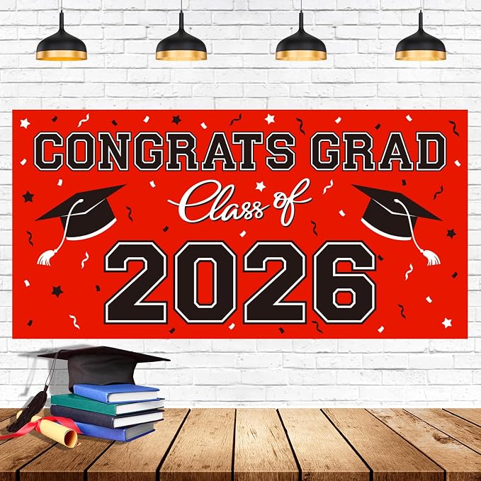 2026 Graduation Party Plastic Backdrop by Gatherfun