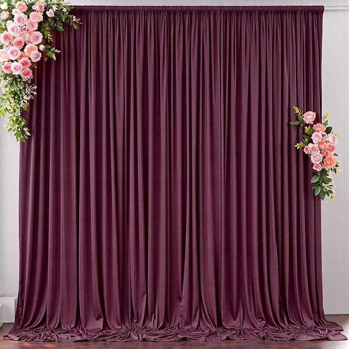 10 ft x 10 ft Wrinkle Free Maroon Backdrop Curtain by Outpain